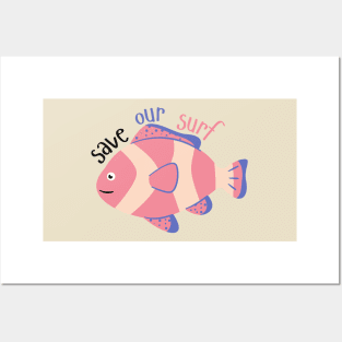 Fishie Save Our Surf Posters and Art